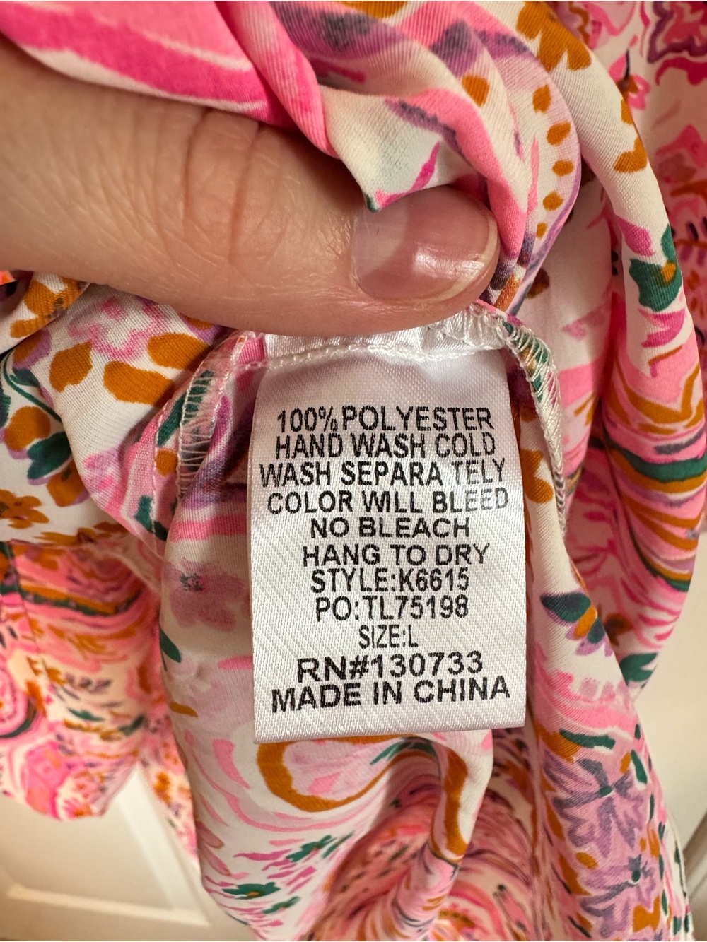 Umgee Pink Paisley Print Tunic with Coral & Teal Accents - Picture 5 of 5